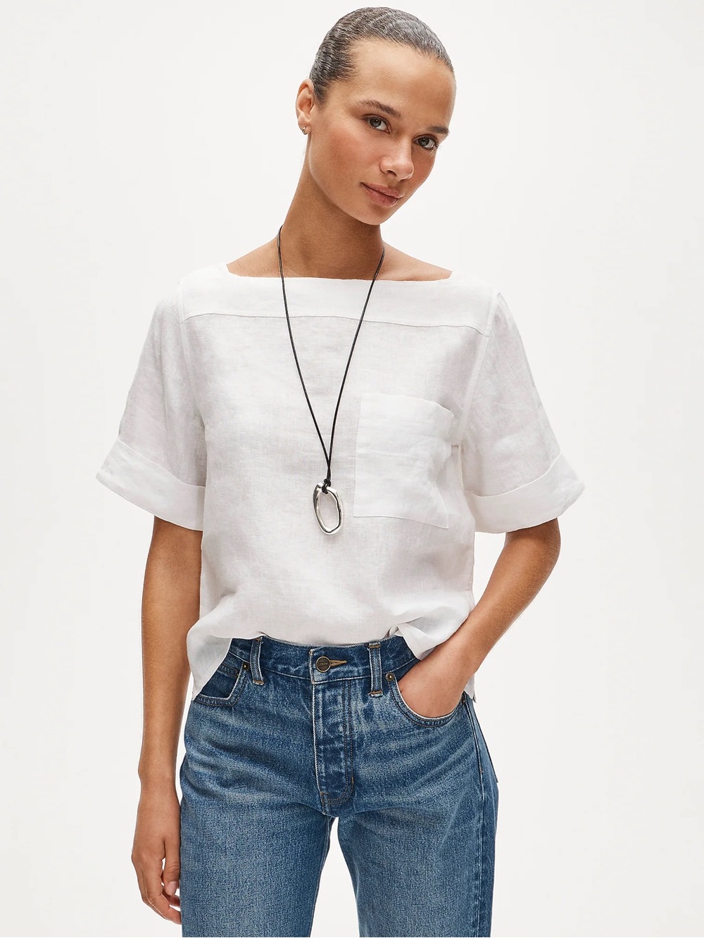 J Crew Boatneck tee in linen